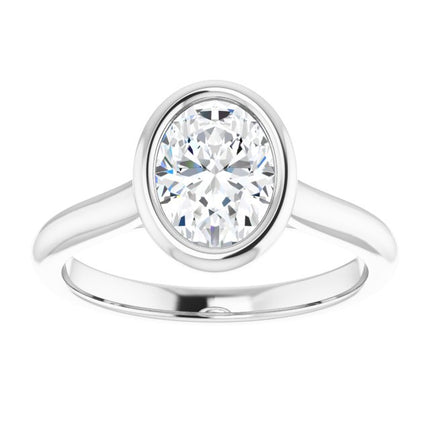 Bella 18K White  1 CT Oval Engagement Ring