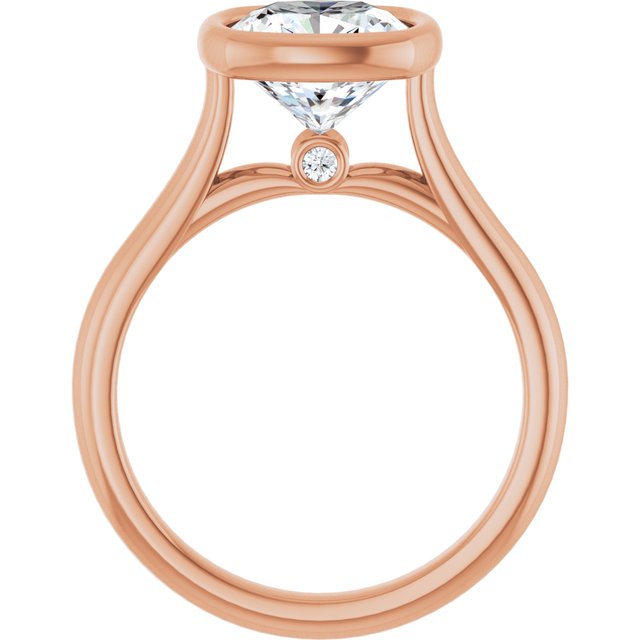 Bella 18K Rose  3 CT Cushion Engagement Ring