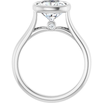 Bella 18K White  3 CT Cushion Engagement Ring
