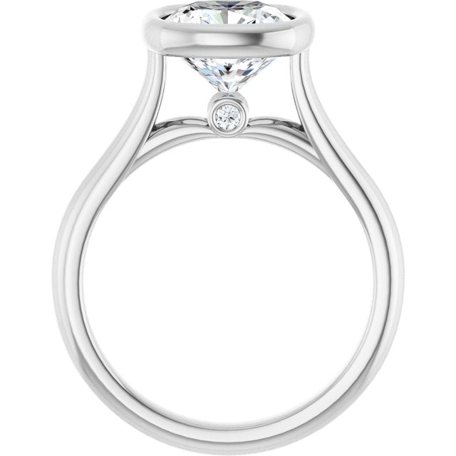 Bella 18K White  3 CT Cushion Engagement Ring