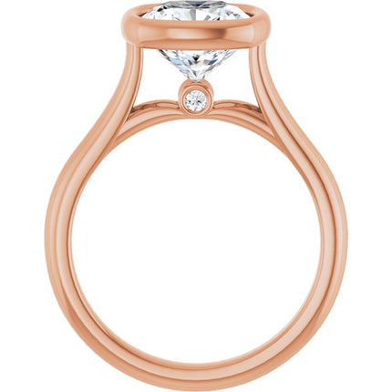 Bella 14K Rose  3 CT Cushion Engagement Ring