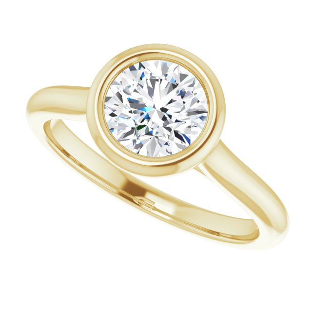 Bella 18K Yellow  1 CT Round Engagement Ring