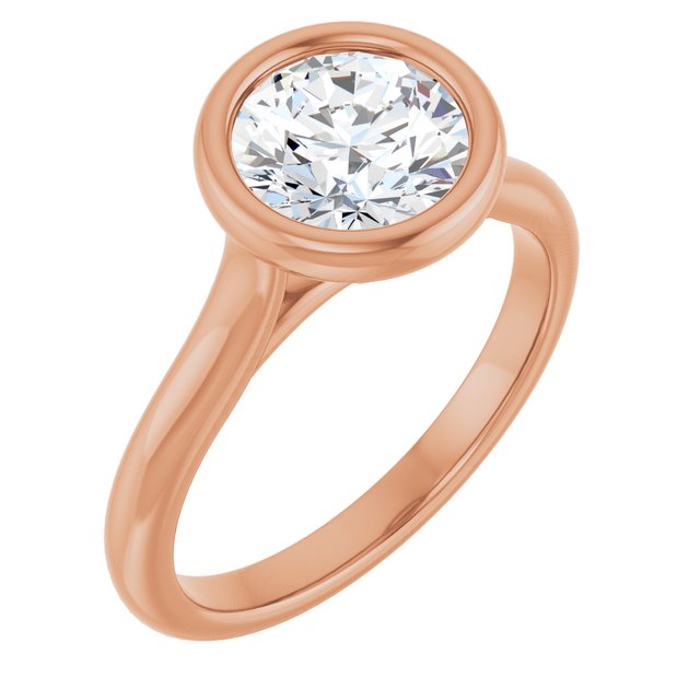 Bella 14K Rose  1-1/2 CT Round Engagement Ring