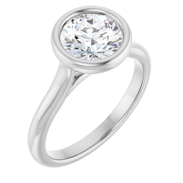 Bella 14K White  1-1/2 CT Round Engagement Ring