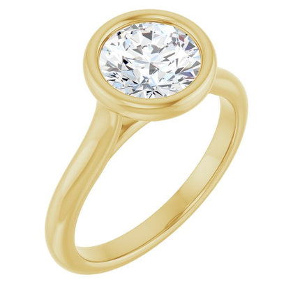 Bella 18K Yellow  1-1/2 CT Round Engagement Ring