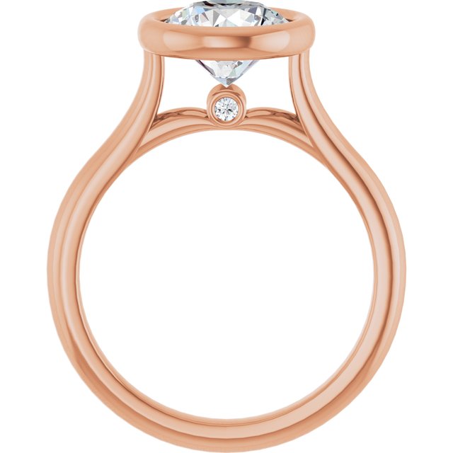 Bella 14K Rose  2 CT Round Engagement Ring