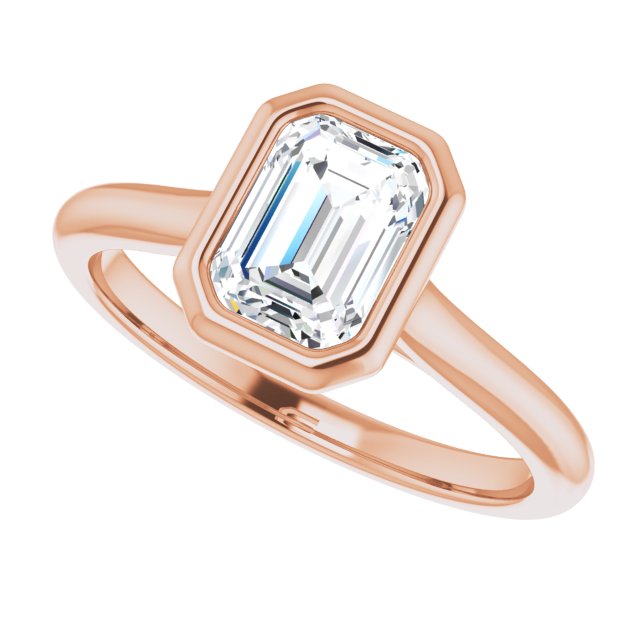 Bella 14K Rose  1 CT Emerald Engagement Ring