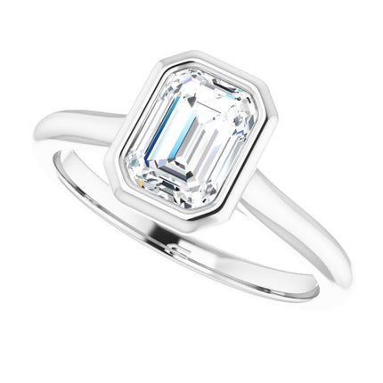 Bella Platinum  1 CT Emerald Engagement Ring