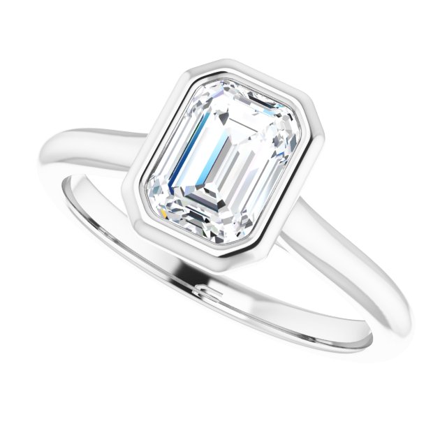 Bella Platinum  1 CT Emerald Engagement Ring