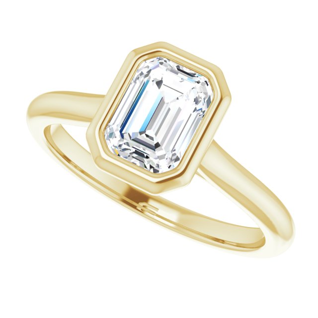 Bella 18K Yellow  1 CT Emerald Engagement Ring