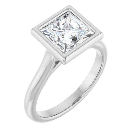 Bella 18K White  2 CT Princess Engagement Ring