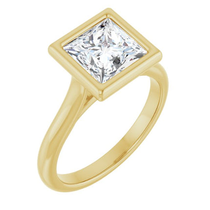Bella 18K Yellow  2 CT Princess Engagement Ring