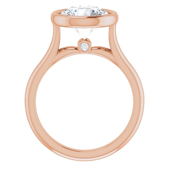 Bella 14K Rose  3 CT Round Engagement Ring