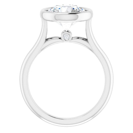 Bella 14K White  3 CT Round Engagement Ring