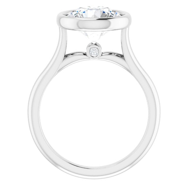 Bella 14K White  3 CT Round Engagement Ring
