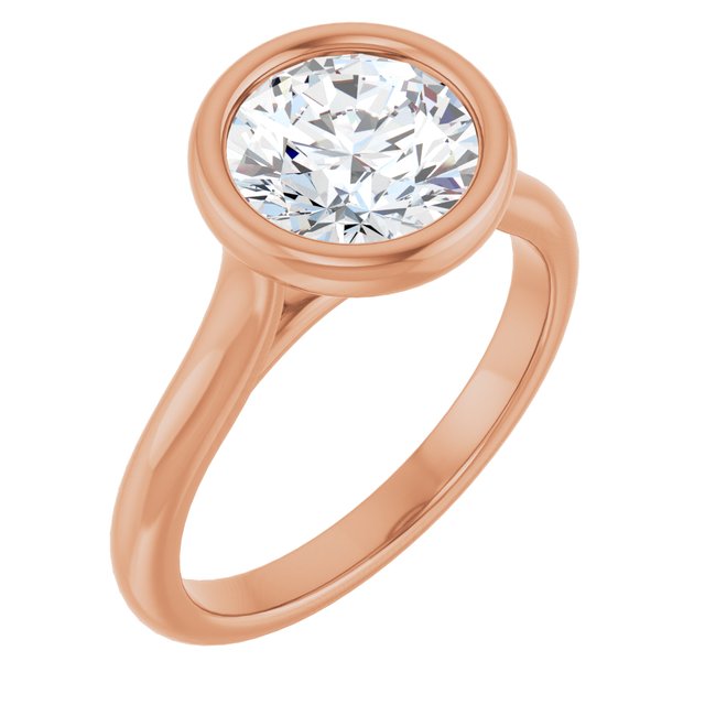 Bella 14K Rose  2 CT Round Engagement Ring