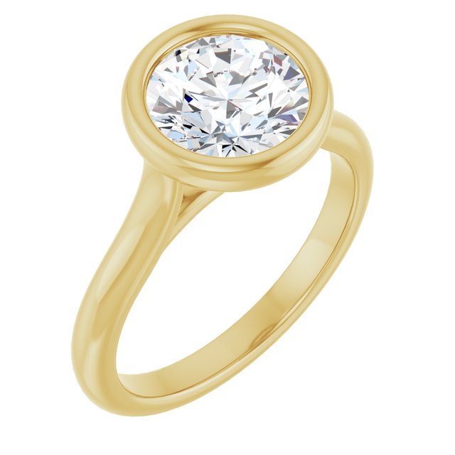 Bella 18K Yellow  2 CT Round Engagement Ring