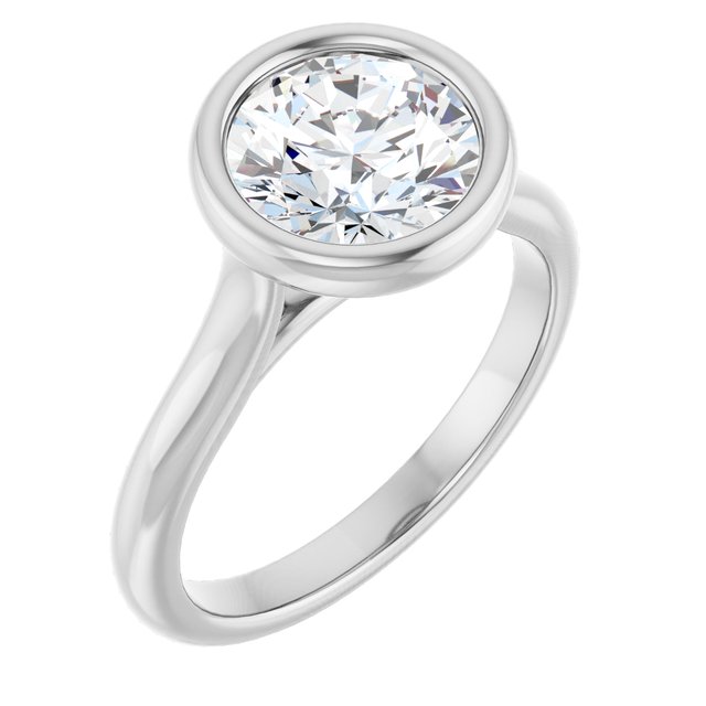 Bella 18K White  2 CT Round Engagement Ring