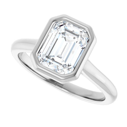 Bella 14K White  2 CT Emerald Engagement Ring