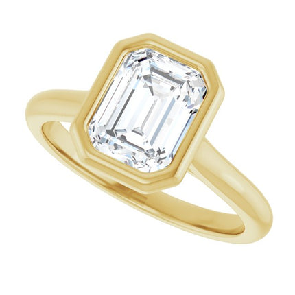 Bella 18K Yellow  2 CT Emerald Engagement Ring