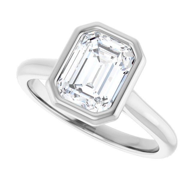 Bella 18K White  2 CT Emerald Engagement Ring