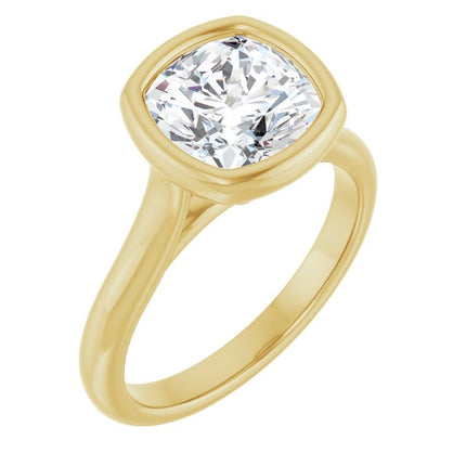 Bella 14K Yellow  3 CT Cushion Engagement Ring