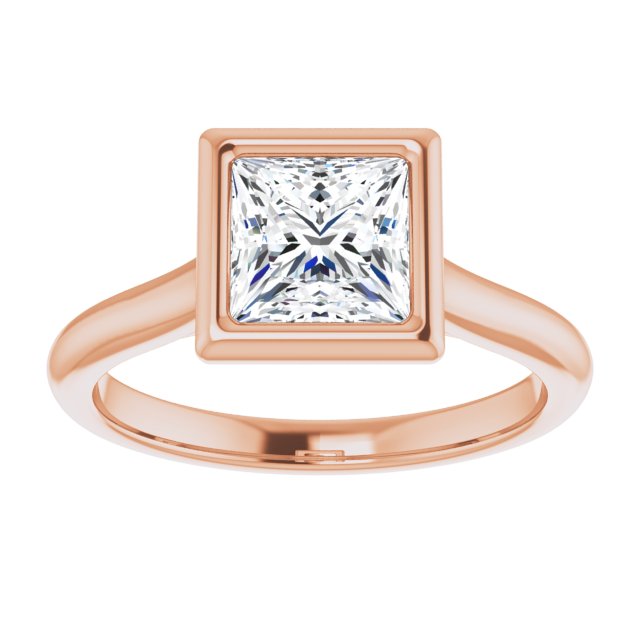 Bella 14K Rose  1 CT Princess Engagement Ring