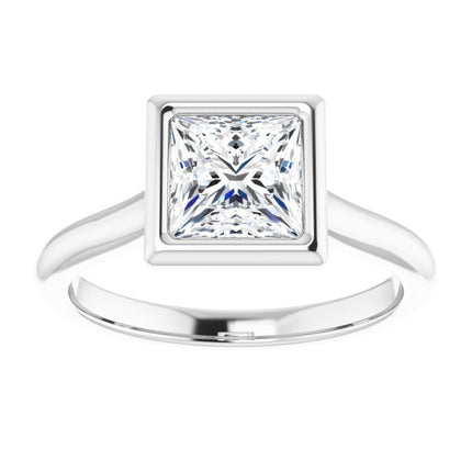 Bella 14K White  1 CT Princess Engagement Ring
