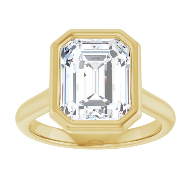 Bella 18K Yellow  3 CT Emerald Engagement Ring