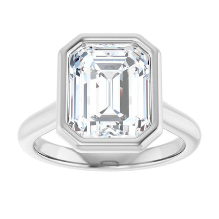 Bella 18K White  3 CT Emerald Engagement Ring