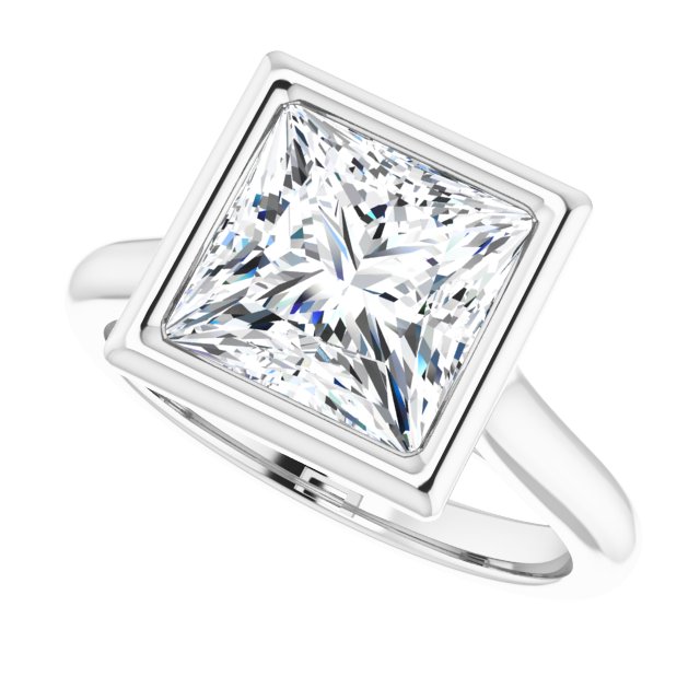 Bella 14K White  3 CT Princess Engagement Ring