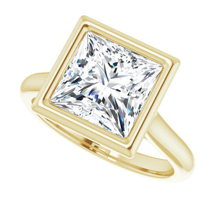 Bella 14K Yellow  3 CT Princess Engagement Ring