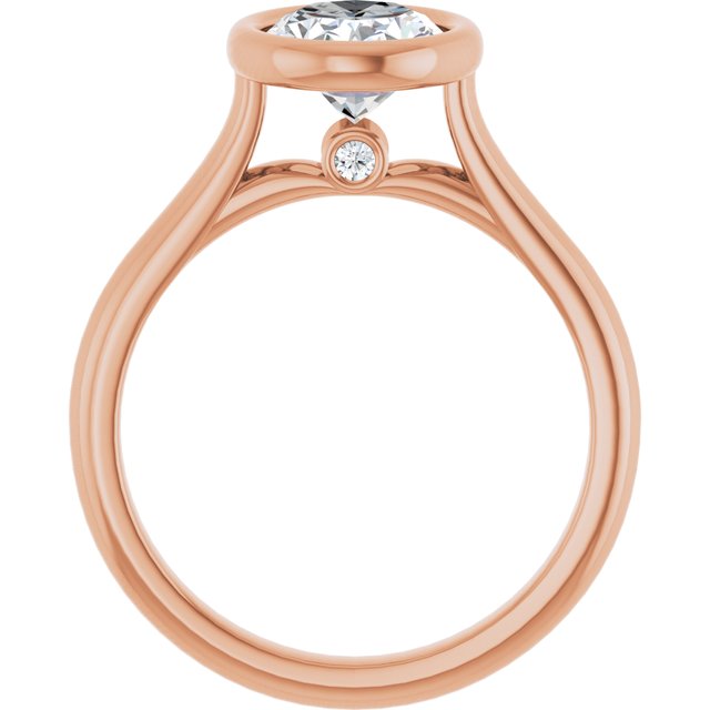 Bella 14K Rose  2 CT Oval Engagement Ring