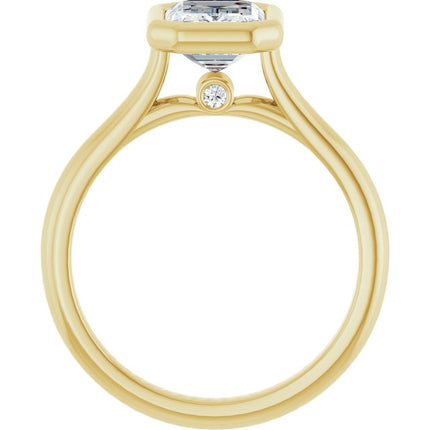 Bella 14K Yellow  2 CT Emerald Engagement Ring
