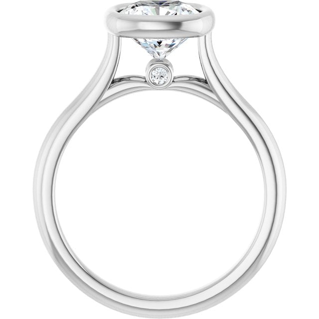 Bella 14K White  2 CT Cushion Engagement Ring