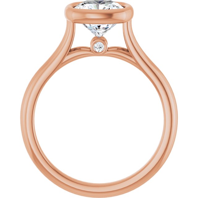 Bella 18K Rose  2 CT Cushion Engagement Ring