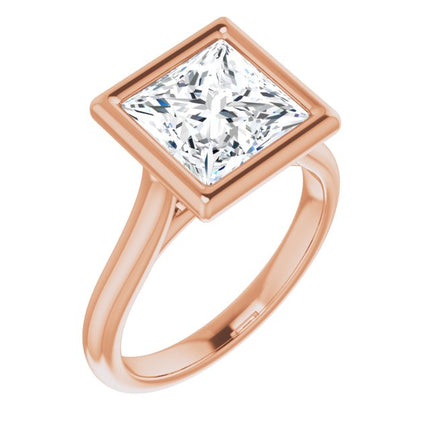 Bella 18K Rose  3 CT Princess Engagement Ring