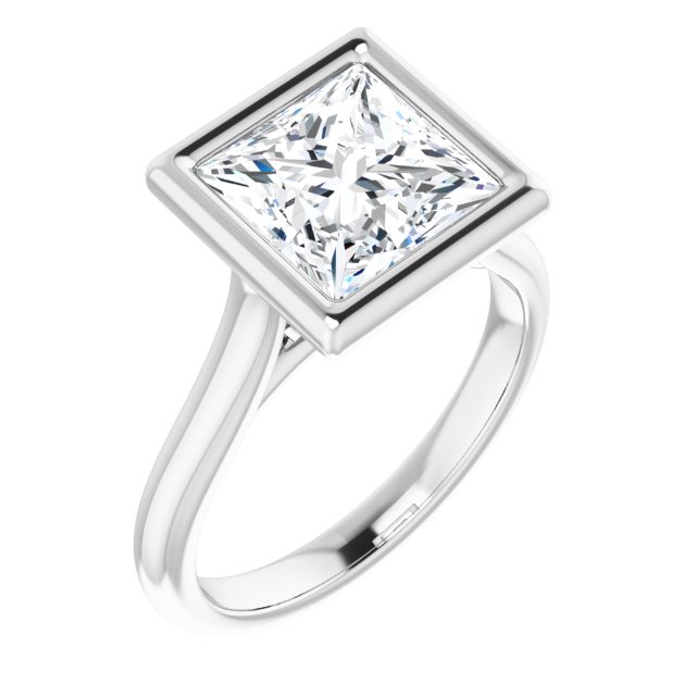 Bella 14K White  3 CT Princess Engagement Ring