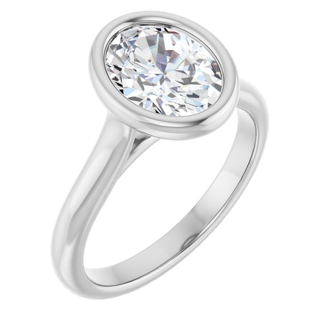 Bella 14K White  2 CT Oval Engagement Ring