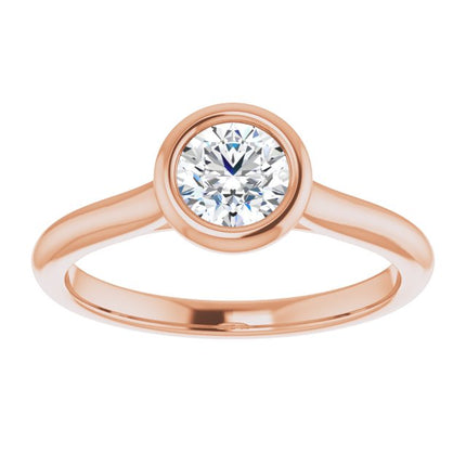 Bella 18K Rose  1/2 CT Round Engagement Ring