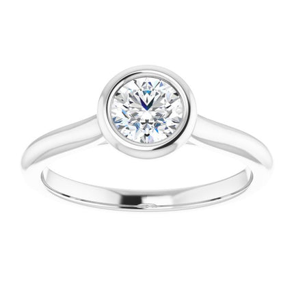 Bella 18K White  1/2 CT Round Engagement Ring