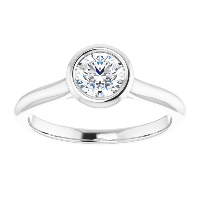 Bella 18K White  1/2 CT Round Engagement Ring