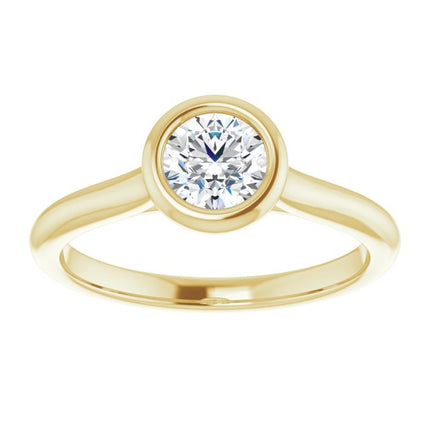 Bella 18K Yellow  1/2 CT Round Engagement Ring