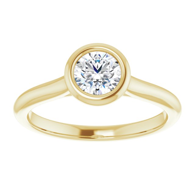 Bella 18K Yellow  1/2 CT Round Engagement Ring