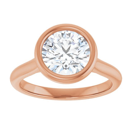 Bella 14K Rose  2 CT Round Engagement Ring