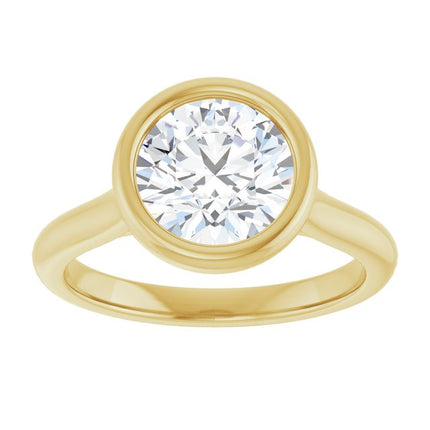 Bella 14K Yellow  2 CT Round Engagement Ring
