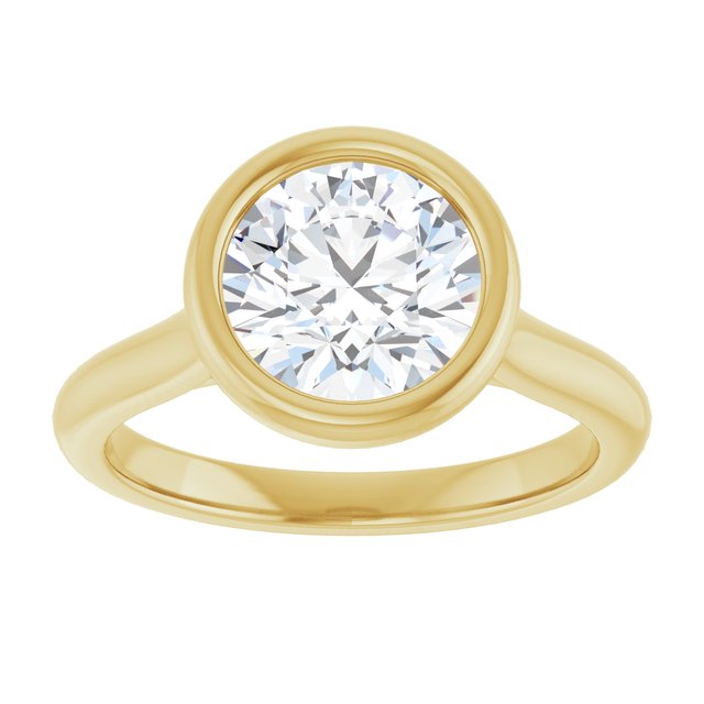 Bella 14K Yellow  2 CT Round Engagement Ring