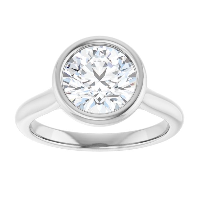 Bella 14K White  2 CT Round Engagement Ring