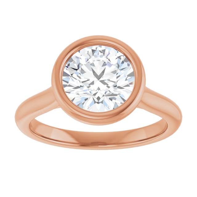 Bella 18K Rose  2 CT Round Engagement Ring