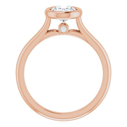 Bella 18K Rose  1 CT Oval Engagement Ring